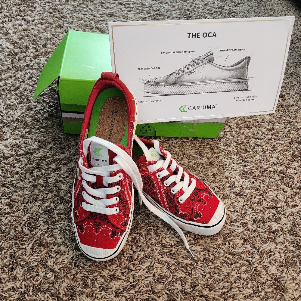 Cariuma OCA Low Red Bandana Canvas Sneaker